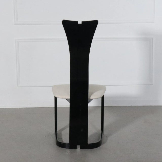 1980s 80s Post Modern Sculptural High Back Barrel Side Chairs - Set of 4 For Sale - Image 5 of 8