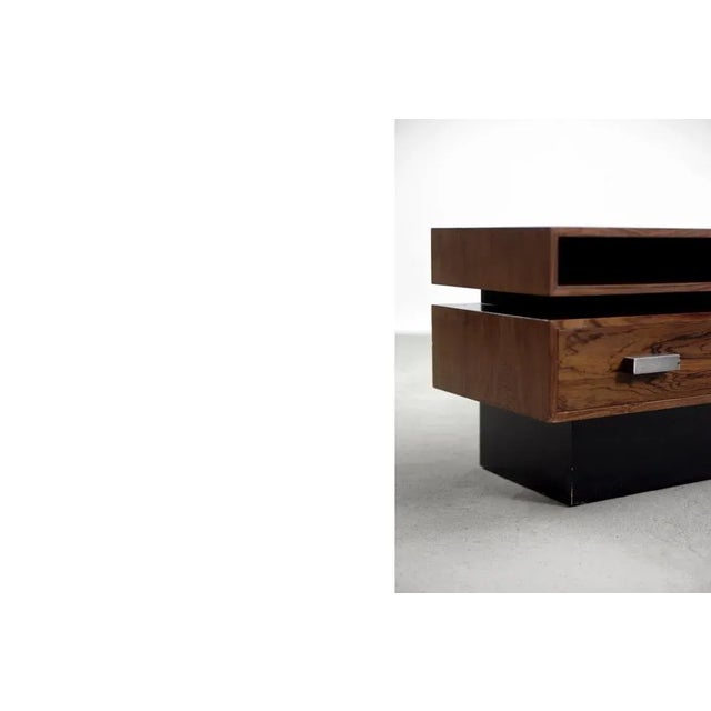 Scandinavian Rosewood Dressing Table with Oblong Mirror, 1970s, Set of 2 For Sale - Image 9 of 18