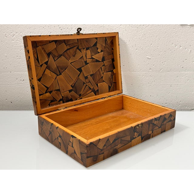 Wood Olive Wood Mosaic Box For Sale - Image 7 of 12