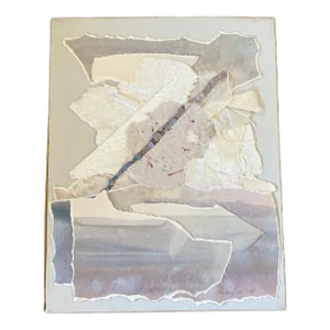 1980’s Original California Artist Pauline Geerlings Abstract Collage Painting Signed