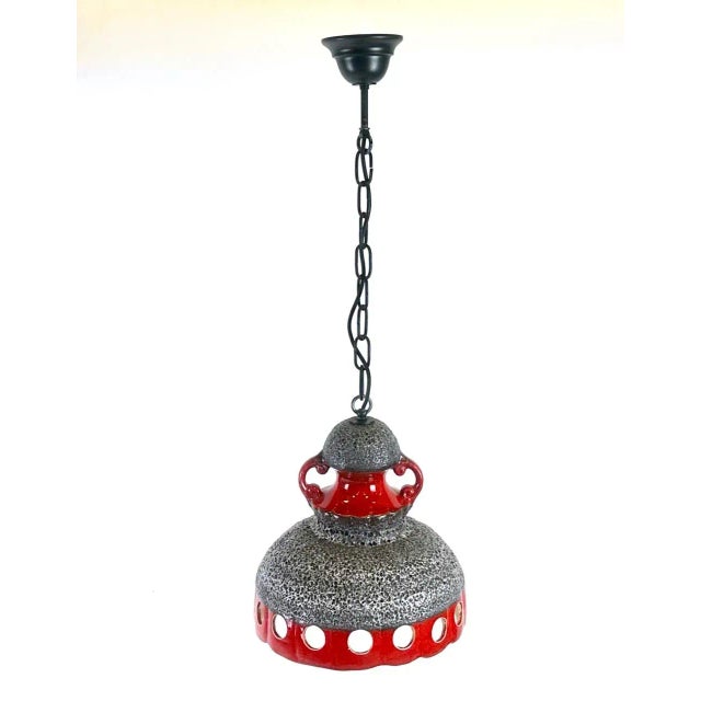 Vintage Ceramic Fat Lava Pendant Lamp, 1960s For Sale - Image 9 of 9