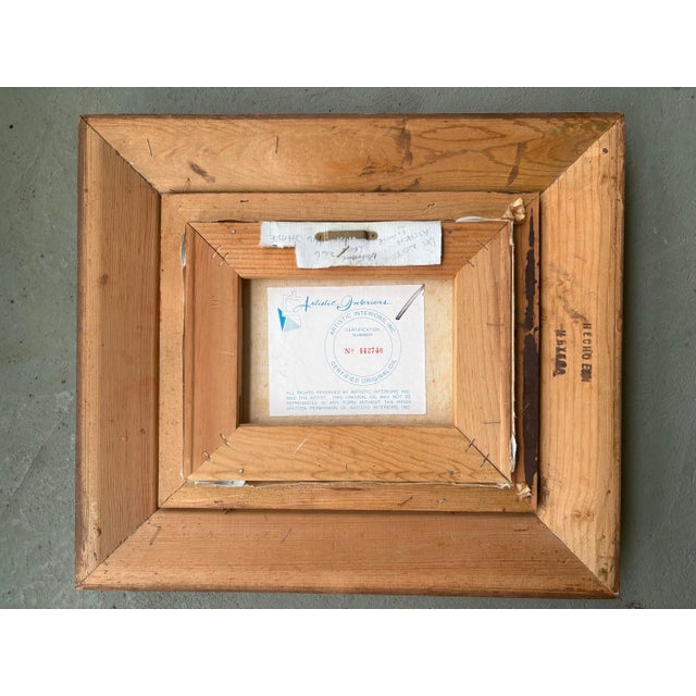 Wood Vintage Signed J. Fenton Original Coastal Oil Painting With Gilt Wood Frame – Certified Artistic Interiors For Sale - Image 7 of 9