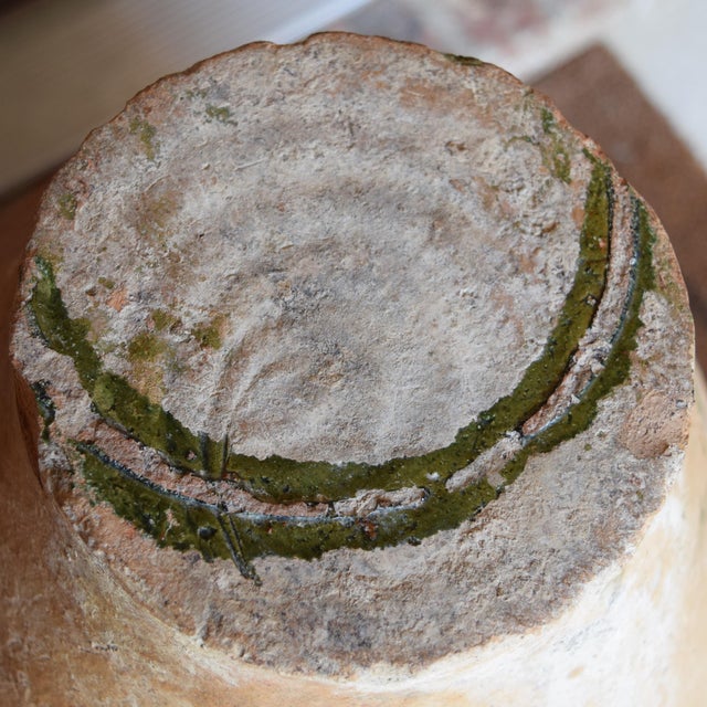 Antique Turkish Terracotta Olive Jar Vase - Pottery Clay Pot Glazed Top For Sale In Mobile - Image 6 of 7