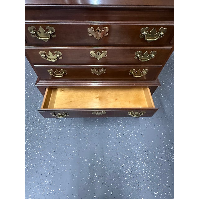 1980s Ethan Allen Georgian Court Cherry Secretary Desk For Sale - Image 9 of 9