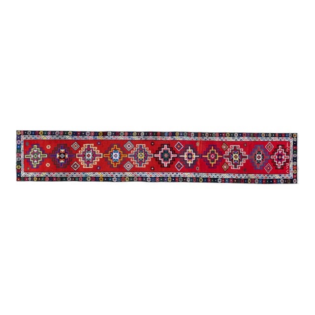 Vintage Colorful Kurdish Herki Runner Rug 2'5" X 12'1" 29.1'' x 144.9'' / 74 x 368 cm Hand woven with high quality pure...