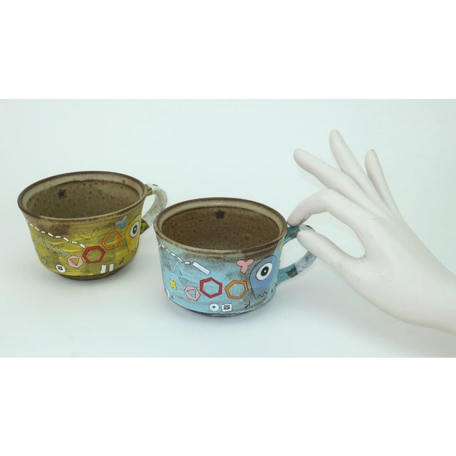 Masa Sasaki Japanese Art Pottery Mugs Cups, a Pair For Sale - Image 15 of 15