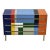 Commode with three drawers, entirely handmade, with wooden structure and surface finishes in multicolor Murano glass;...