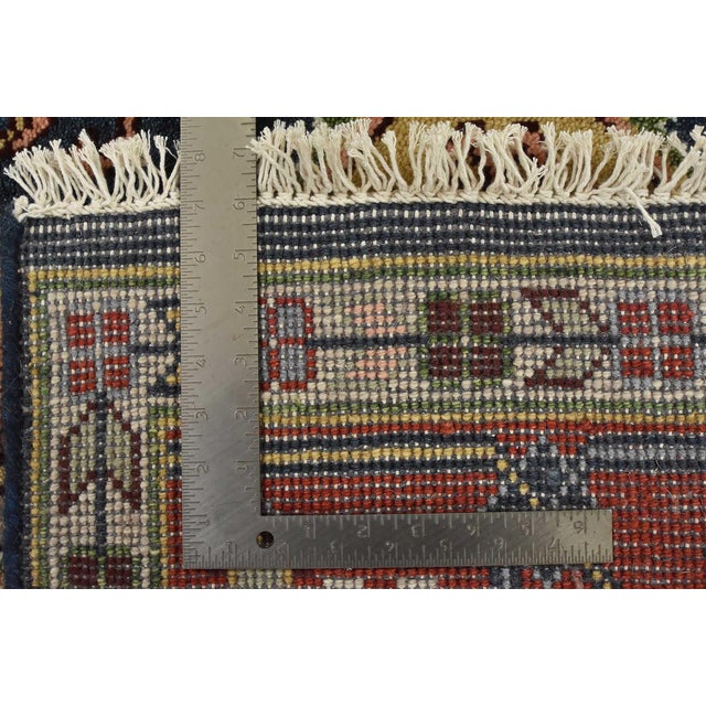 Heriz Rug 8’11” X 11’9” Blue Wool Tribal Hand-Knotted Oriental Carpet For Sale - Image 15 of 15