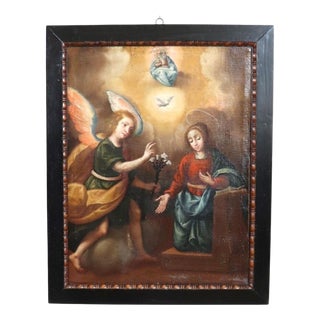 The Annunciation, 17th Century, Oil Painting on Canvas, Framed For Sale