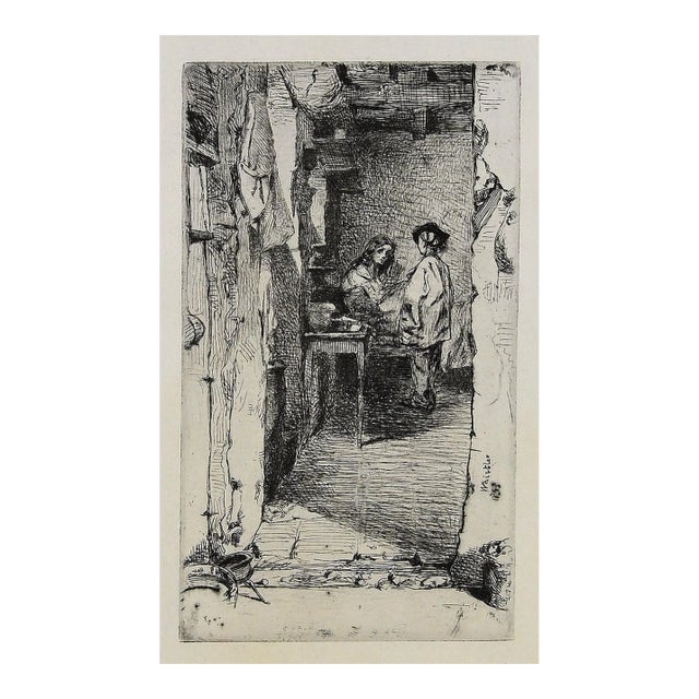 James Abbott Mcneill Whistler - The Rag Gatherers - Etching - 1858 For Sale