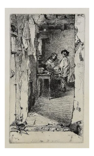 James Abbott Mcneill Whistler - The Rag Gatherers - Etching - 1858