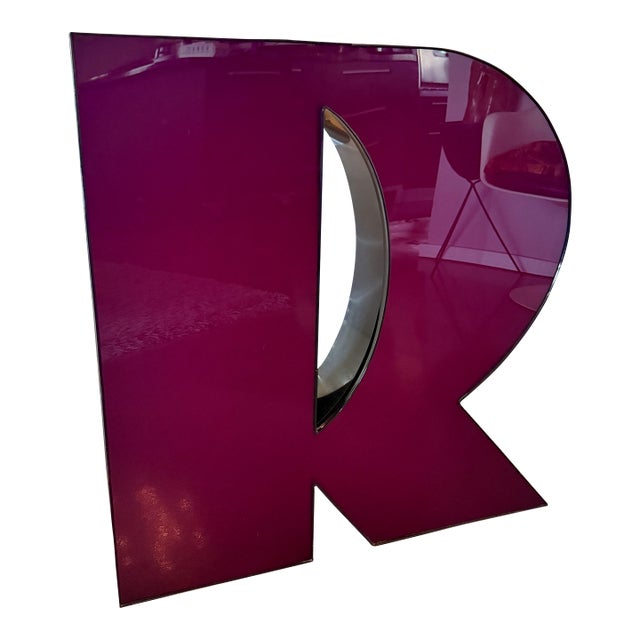 Vintage XLarge Marquee Letter Metal Acrylic Sculpture Object For Sale