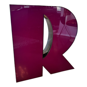 Vintage XLarge Marquee Letter Metal Acrylic Sculpture Object