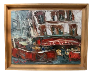 Ludovic Labbé, Oil on Canvas, Les Voiles, 35cm x 27cm