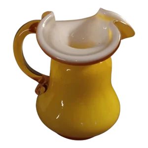 1960s Kanawha Yellow Cased Glass Miniature Pitcher