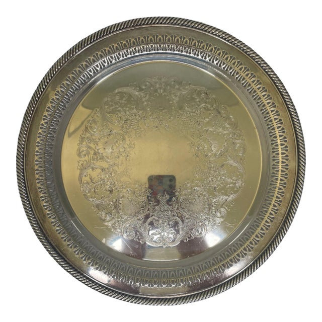 W. M. Rogers Medium Silver Plate Tray For Sale