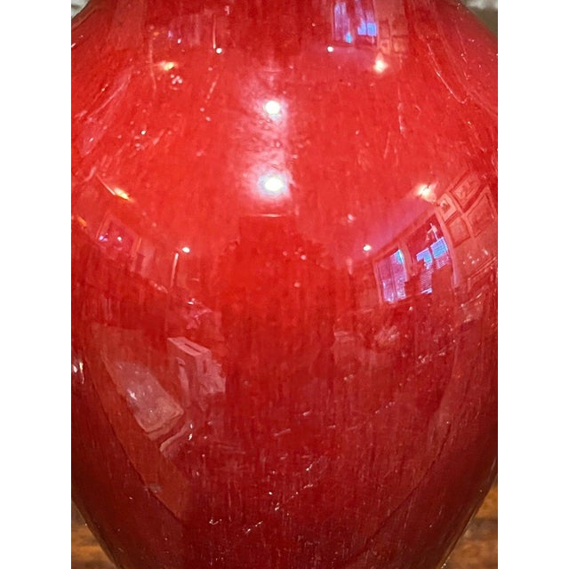 Chinese Oxblood Sang De Boeuf Red Glazed Porcelain Vase Qianlong Mark & Base For Sale In San Francisco - Image 6 of 7