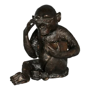 Vintage Transitional Bronze Monkey Figure W/Glasses