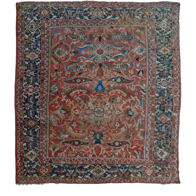 Antique Persian Ziegler Sultan Abad Rug For Sale