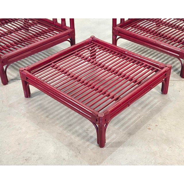 Bamboo Living Room Set from Vivai Del Sud, 1970s, Set of 3 For Sale - Image 9 of 10