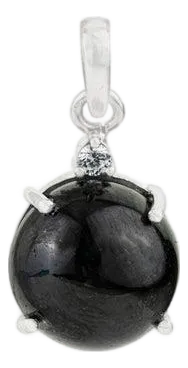 11.55 Ct Black Star & Zircon Dainty Drop Pendant in 925 Silver