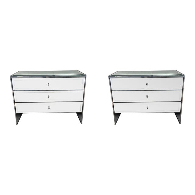 Baker Luxe Collection Mode Nightstands - Pair For Sale