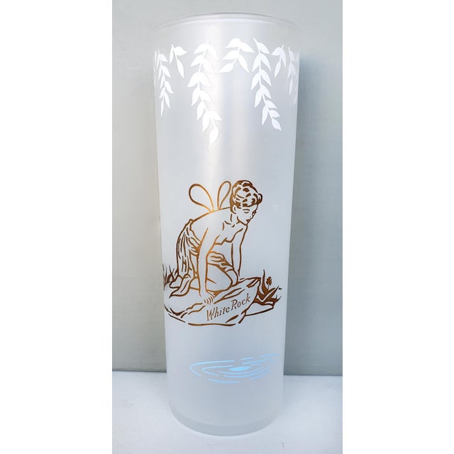 1950s White Rock Fairy Frosted Ice Tea Glasses by Libbey Set of 4