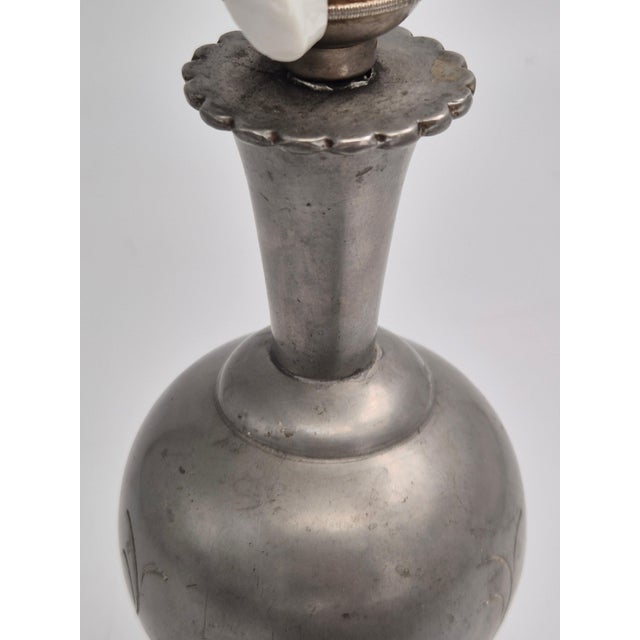 Vintage Table Lamp in Pewter with Decor by Celestine Andersson, 1930 For Sale - Image 4 of 10