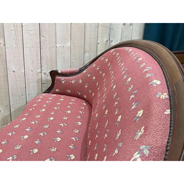 Napoleon III mahogany sofa - upholstery and seat in good condition - W=1m90, D=75cm, H back=90cm, H seat=35cm.