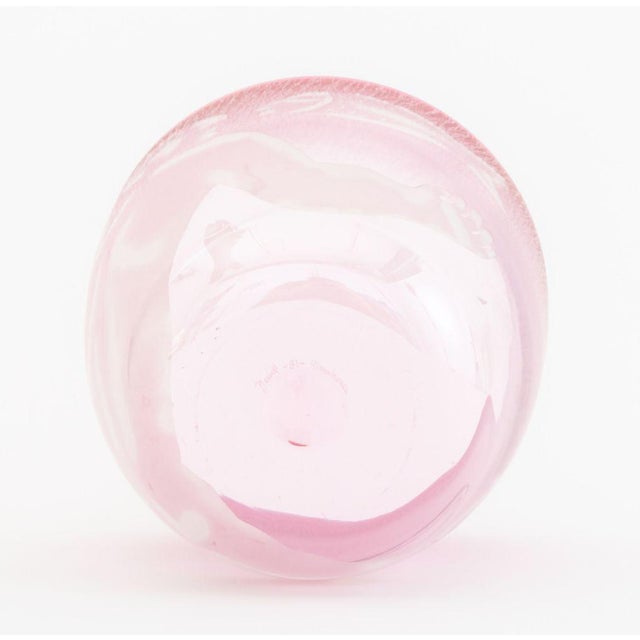 Steven Newell Pink Art Glass Bowl, 1981 For Sale - Image 10 of 10