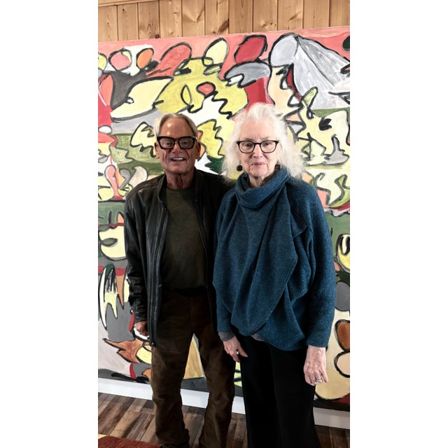 Large Impressive Abstract Painting in Acrylic by Artist Marjorie Schlossman, 6 Ft. X 10 Ft. For Sale - Image 11 of 11