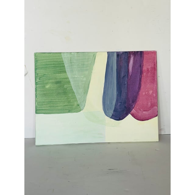 Abstract Abstract Modern on Canvas Overlaping Spaces For Sale - Image 3 of 7