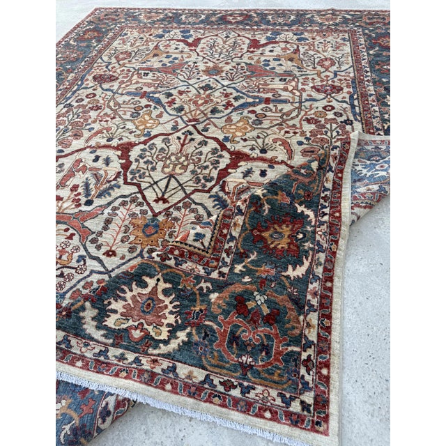 Ivory Blue Persian Bakhshaish Design Hand-Knotted Rug, 09'00 X 11'08 For Sale - Image 10 of 10
