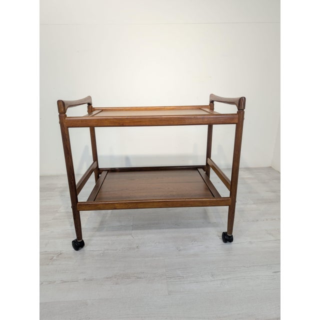 Vintage Danish Teak Bar Cart from Dyrlund, 1960s For Sale - Image 3 of 16