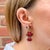 Mid-Century Modern Vintage Red Glass Bead and Rhinestone Drop Earrings by Robert DeMario, 1950s, Set of 2 For Sale - Image 3 of 11