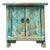16.25" Distressed Light Blue 2 Doors End Table Nightstand Chest For Sale