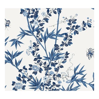 Scalamandre Chinoiserie Jardin De Chine in Blue Fabric For Sale