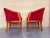 French Provincial Mid 20th Century French Club Chairs in Red Velvet Upholstery For Sale - Image 3 of 18