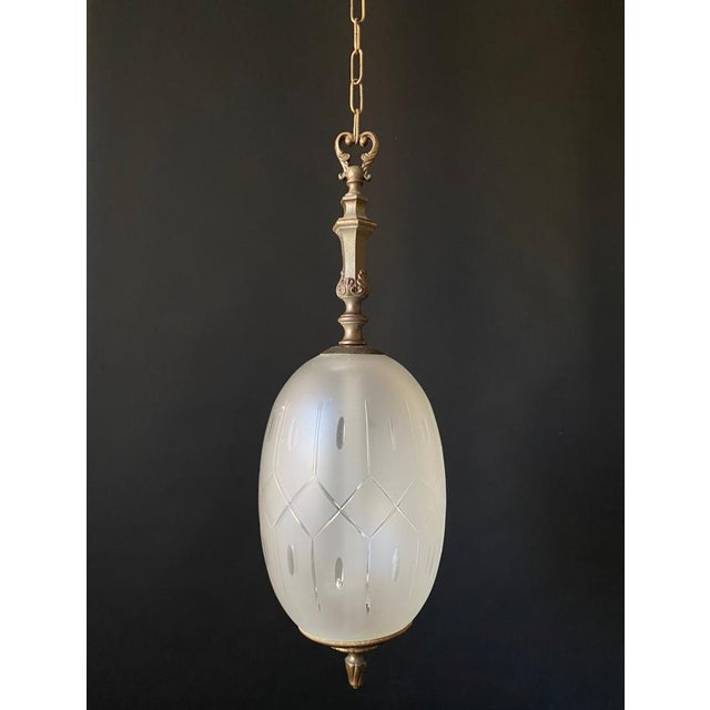 Vintage Glass Pendant Light, 1960s For Sale - Image 12 of 12