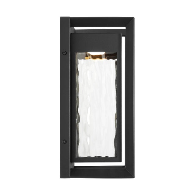 Modern Sean Lavin by Visual Comfort Studio Urbandale 1-Light Outdoor Small LED Lantern Sconce in Textured Black For Sale - Image 3 of 6