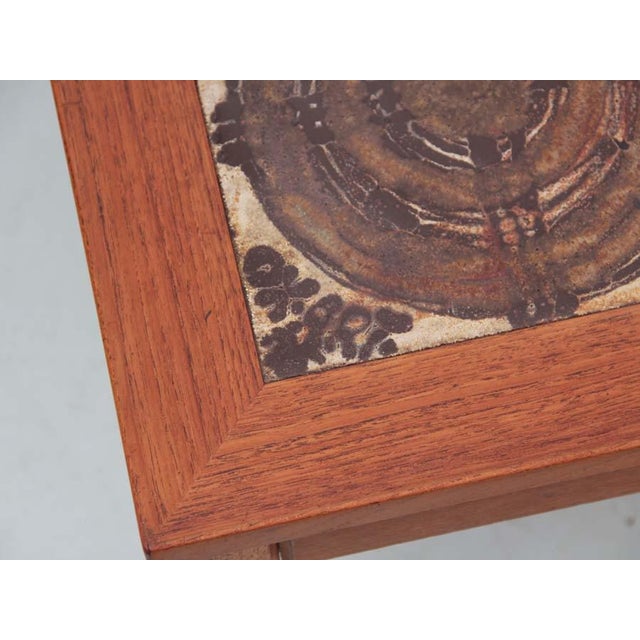 Mid-Century Modern Scandinavian Coffe Table with Ceramic Tiles For Sale - Image 4 of 9