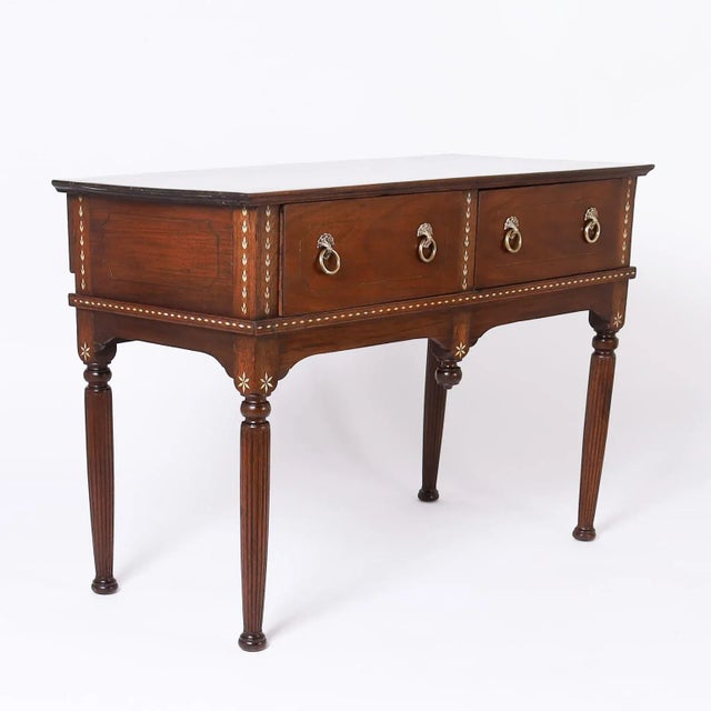 English Antique British Colonial Bermuda Inlaid Server For Sale - Image 3 of 11