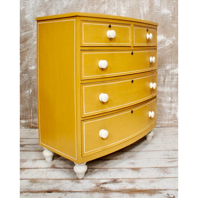 Victorian Bow Fronted Chest of Drawers, 1870 For Sale - Image 10 of 11