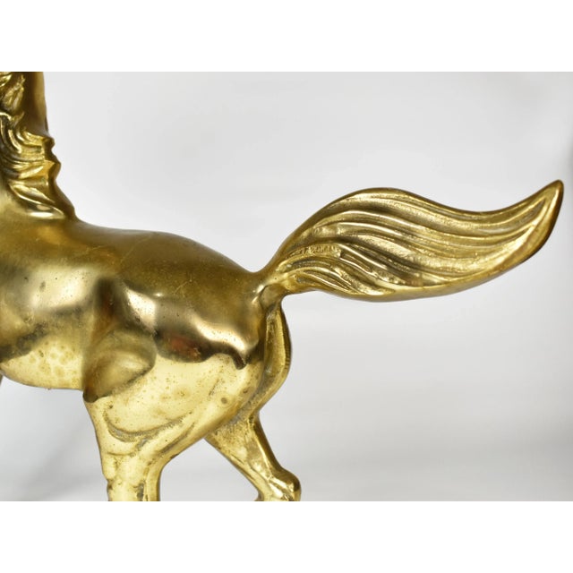 Metal Vintage Large Solid Gold Brass Horse Figurine For Sale - Image 7 of 10