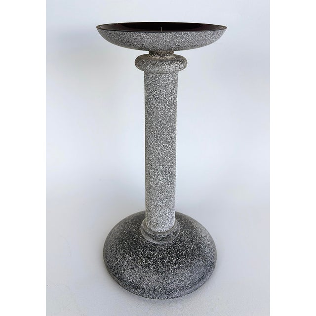 Modern Karl Springer Designs Seguso Italy, Black Scavo Candlesticks, 1980s, Set of 3 For Sale - Image 3 of 11