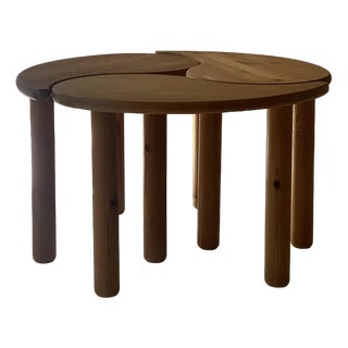 Yin Yang / Gankyil Pine Coffee Table, Set of 3 For Sale