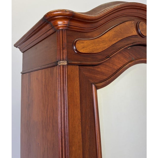 Antique French Style Carved Mahogany Mirrored Wardrobe For Sale - Image 5 of 17