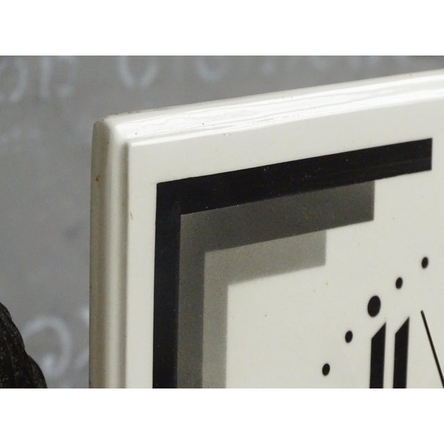 1930s Square Art Deco Ceramic Tile Wall Clock For Sale - Image 9 of 11