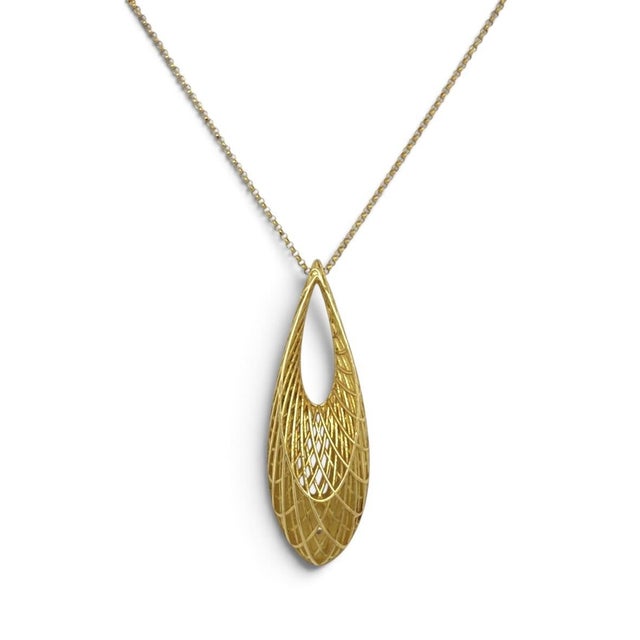 Roberto Coin, "Golden Gate" Yellow Gold and Diamond Pendant/ Necklace, 18k For Sale - Image 4 of 7