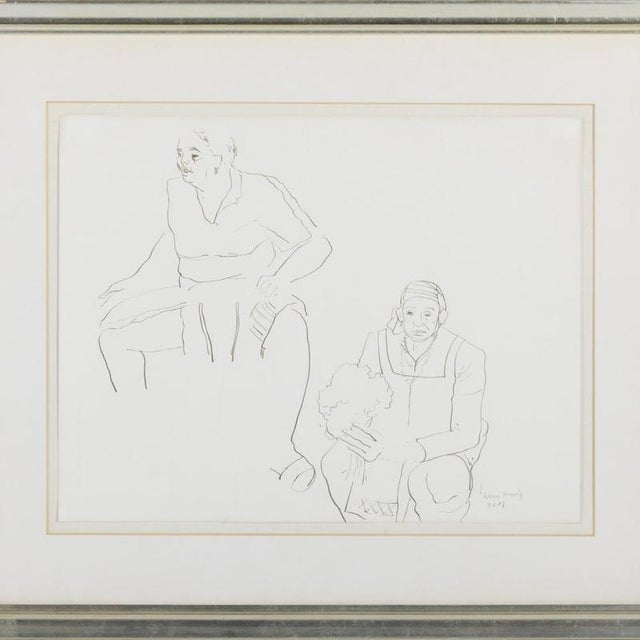 Graça Morais, Figures, 1980s, Ink on Paper For Sale - Image 6 of 6